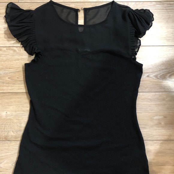 Express Tops - SOLD-Used Express black blouse shirt-small